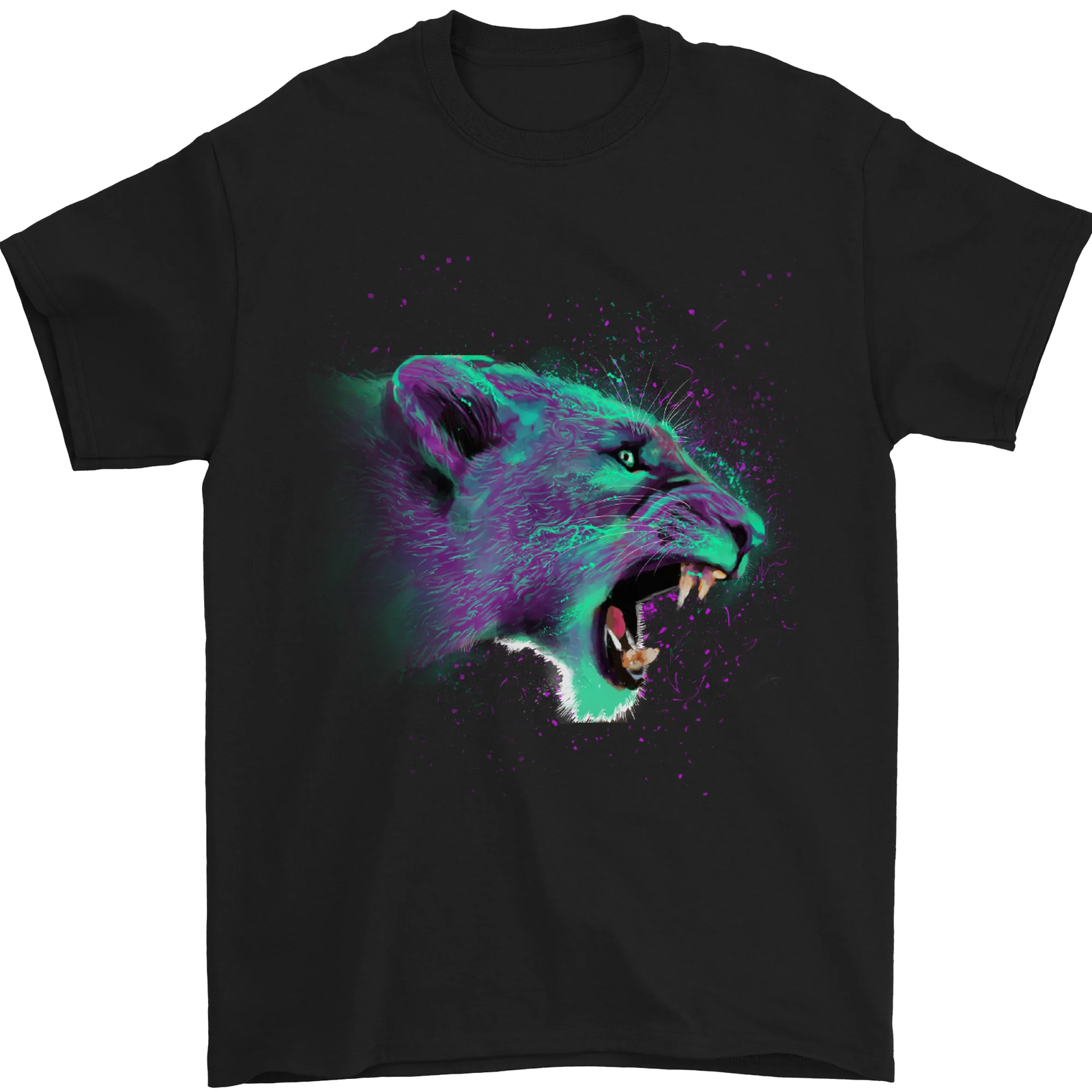 A Lion Watercolour Mens T-Shirt 100% Cotton