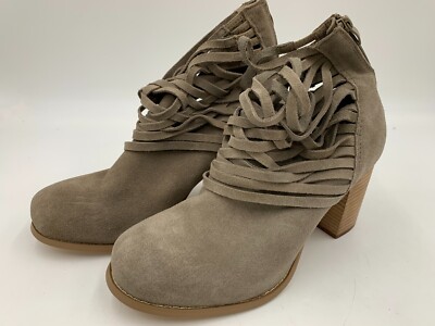 Torrid Women's Faux Suede Open Strappy Heel Taupe Plus Sz 11
