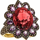 Gorgeous 2.95ctw Rose Cut Diamond Gemstone Studded Silver Victorian Ring Jewelry