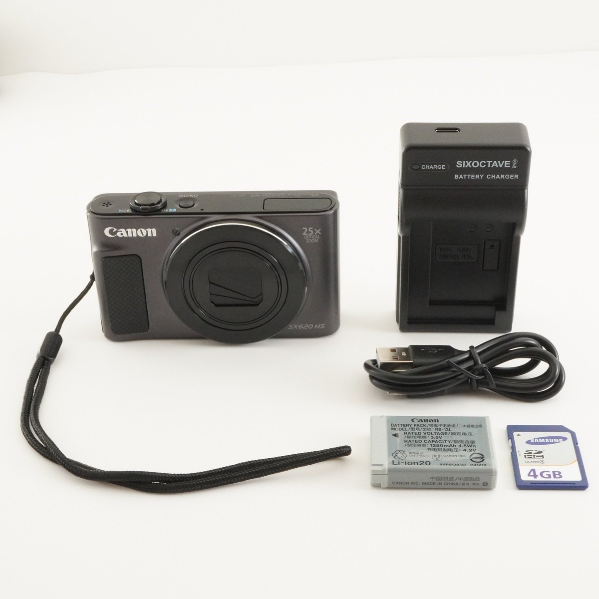 Canon PowerShot SX620 HS Black + 4GB SDHC Card Digital Camera from