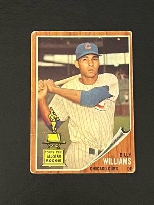 1962 Topps All-Star Rookie Billy Williams #288 VG-EX (creases) HOF 2nd Year!