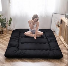 MAXYOYO Japanese Floor Futon Mattress Foldable Single Camping Black  Car Travel