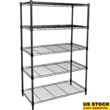 Heavy Duty 5 Tier Shelving Unit Adjustable Storage Rack 1250lb Capacity Mobile