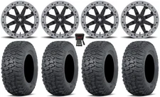 MSA Lok2 Bdlk 14" Wheels Black 28" Terra Hook Tires Kawasaki Brute Force IRS