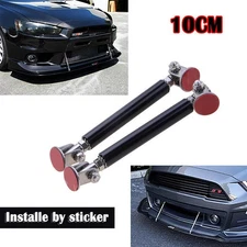 4"~6" Adjust Front Bumper Lip Splitter Strut Rod Tie Support Bar Black For Honda