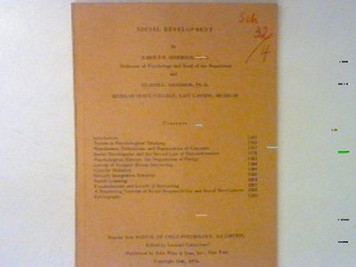 Trends in Psychological Thinking. - in : Social Development. Reprint from Manual