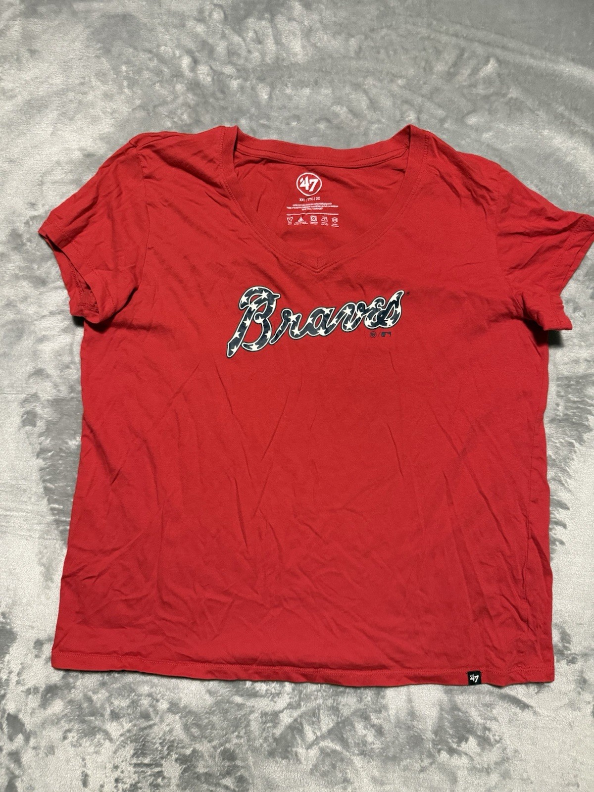 Women's Size 2XL '47 Red Atlanta Braves T-Shirt Baseball MLB