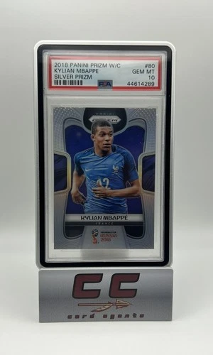 2018 Panini Prizm World Cup Kylian Mbappe Silver Rookie RC #80 France PSA 10