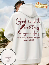 Men's Christian Faith Hooded Sweatshirt "God is Still Writing Your Story" Hoodie