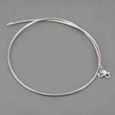 Vintage Silpada 16.5" Sterling Silver Thin 2mm Omega Snake Chain Necklace N1111 