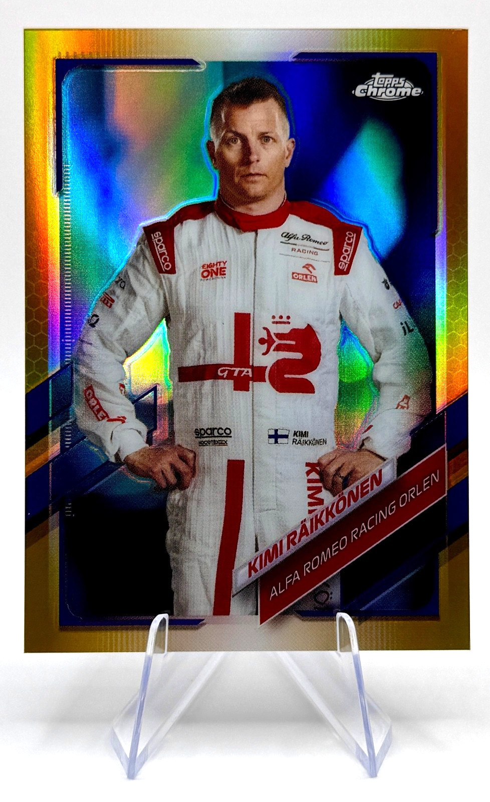 2021 Topps Chrome Formula 1 F1 Kimi Raikkonen #15 Purple Gold Refractor SP