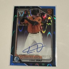 2024 BOWMAN CHROME 1ST BLUE RAYWAVE AUTO SP LISBEL DIAZ 133/150 NO. CPA-LDI