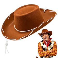 Cowboy Hat,Western Sheriff Costume Hats Wild West Wide Brim Cowgirl Headwear for