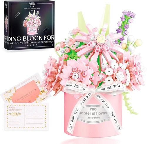 Carnation Flower Bouquet Building Set,514 PCS Tube - Picture 1 of 7