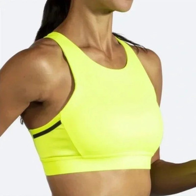 NWT Brooks Drive 3 Pocket Run Bra Nightlife Size 40DD/E Gym Workout Neon Cardio