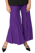 Antthony Women's Sweater Knit Gaucho Pant with Piping Grape