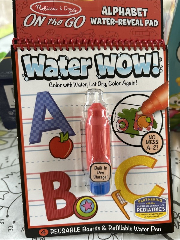 Melissa & Doug Alphabet Water-Reveal Pad New Writing Learn Book -read-