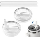 2 Pack 40oz Tumbler Flip Straw Lid Replacement for Stanley Quencher White — photo 1