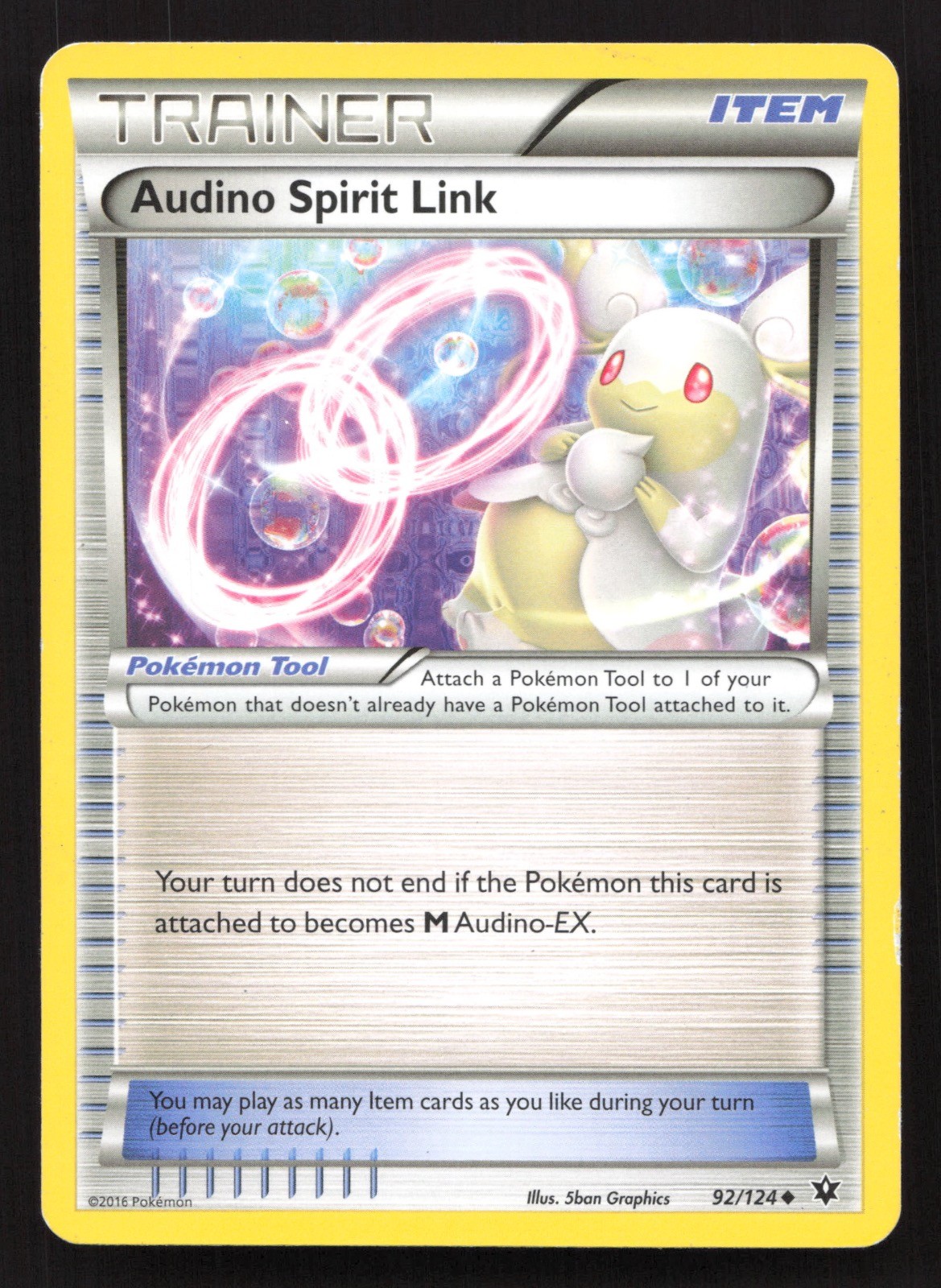 Audino Spirit Link 92/124 Uncommon Fates Collide Pokemon NM