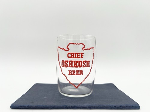 Vintage Chief Oshkosh Beer Glass Arrowhead Logo Wisconsin Brewery