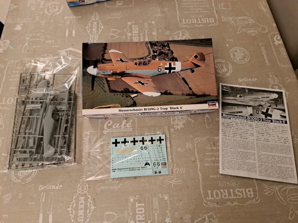 Messerschmitt Bf-109 G-2 Trop Black 6 Hasegawa 1/48 As New  - Immagine 2 di 4