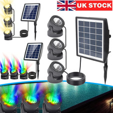 3 IN 1 Solar Powered Pond Lights RGB LED Submersible Fountain Underwater Lights