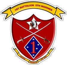 US Marine Corps Badge Sticker 1st Battalion 5th Marines Geronimo