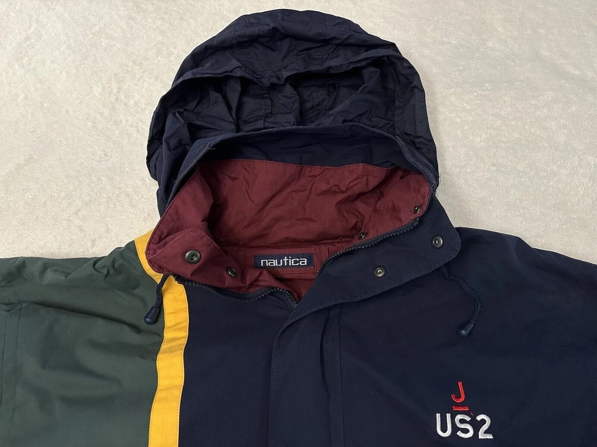 Vintage 1990s 90s Nautica J US2 Reversible Sailing Zip Up Jacket 