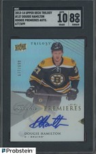2013-14 Upper Deck Trilogy Dougie Hamilton RC Rookie /699 SGC 8 w/ 10 AUTO