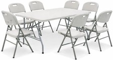 Table and 6 Chairs set camping outdoors indoors home office folding garden