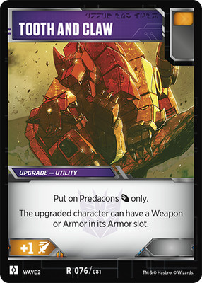 Tooth and Claw - Wave 2: Rise of the Combiners - Transformers TCG