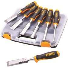 DeWALT 7 Piece Wood Hand Chisel Set 6-38mm With Strike Cap & Case,XMS-DHT016063