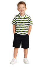 Boys Dino Outfit Set 2pc Polo Shirt  Shorts Toddler Green Dinosaur NWT 4-7