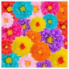 42 pcs Fiesta Paper Flowers, Colorful Mexican Tissue Paper Flowers Carnival...