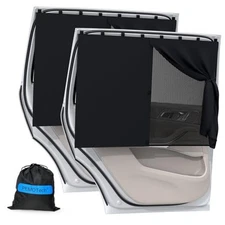 Car Window Shades with 8 Strong Magnets-26.8"x19.7" Dual Layer Car Rear/Side 