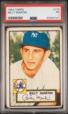 1952 Topps Billy Martin PSA 1 New York Yankees #175 Baseball Card