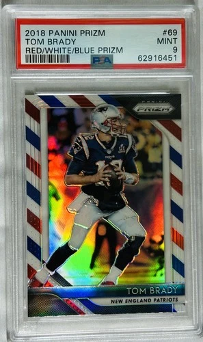 Tom Brady 2018 Panini Prizm Red White Blue #69 PSA 9 *B15