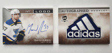 2020 David Perron THE CUP Hockey 1 of 1 Game Worn Logo Patch Auto Booklet #BL-DP
