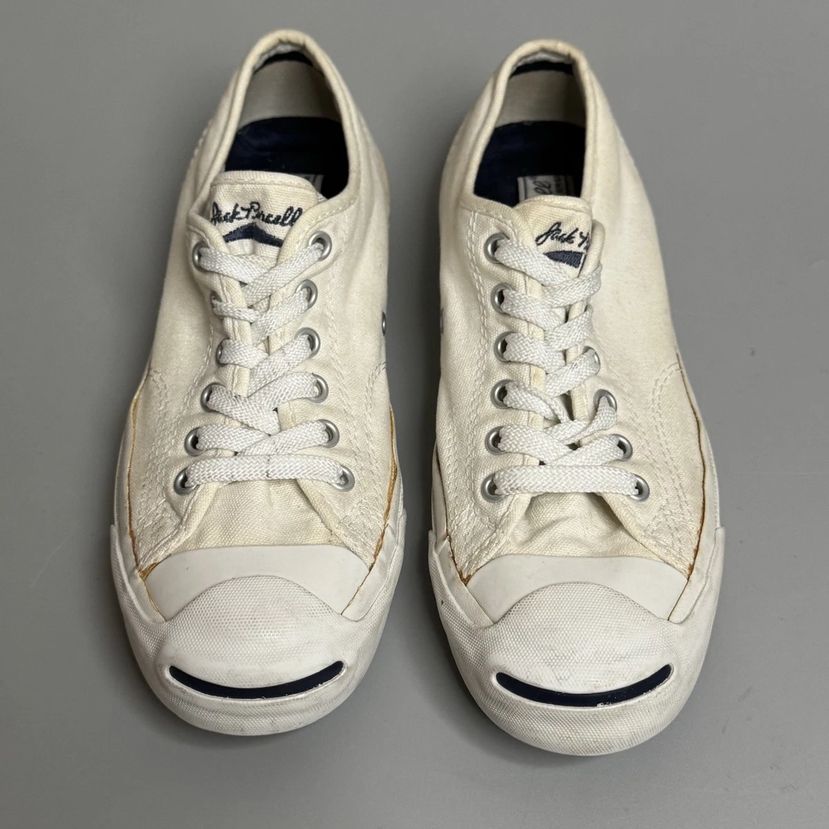 Vintage Converse Jack Purcell Schuhe Herren Größe 6 Damen 7,5 weiß niedrige Turnschuhe