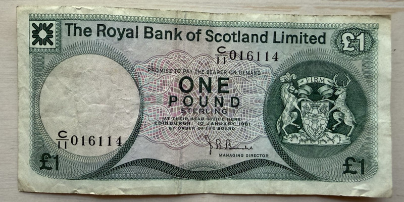 SCOTLAND 1 POUNDS 1981 COMBINE SHIPPING NO RESERVE!