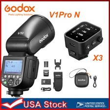 US Godox V1 Pro V1Pro-N TTL Round Head Camera Flash Light  X3 Trigger for Nikon