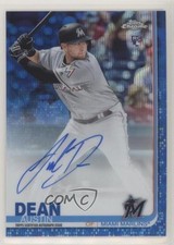 2019 Topps Chrome Rookie Blue Wave Refractor 43/150 Austin Dean #RA-AD Auto fm0