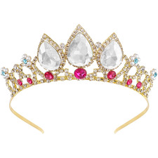 Rapunzel Tiaras for Women Gold Crowns for Women Princess Crystal Rhinestone Hair