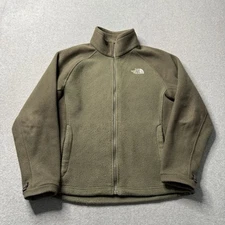 North Face Resolve Jacket Mens Medium Green Full Zip Outdoors Mountains Hiking