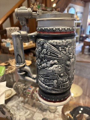 Vtg 1982 Avon Orient Express Age Iron Horse Train Railroad Beer Stein Mug