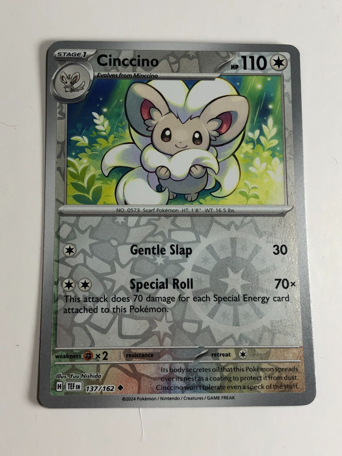 Pokemon TCG Temporal Forces Reverse Holographic Cinccino 137/162 Near Mint