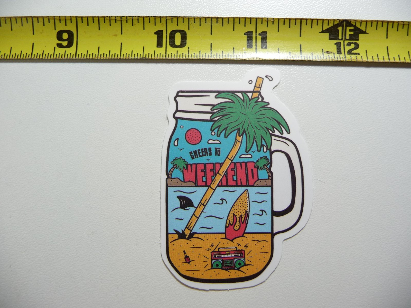 Cheers Weekend Beach Decal Sticker for Camping Travel Vacation Fun