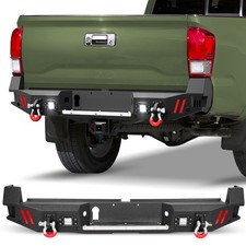 For 2016-2023 Toyota Tacoma 3rd Gen Steel Rear Bumper W Sensor Holes D-rings For 2016-2023 Toyota Tacoma 3rd Gen Steel Rear Bumper W Sensor Holes D-rings