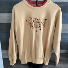 Vtg Ladies Decorated Orginals Fall Embroidered Tree Sweatshirt Size Large