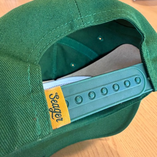 Seager Branded Hat Cap Green Twill Logo Western Trucker Snap Back NWOT - Picture 6 of 8